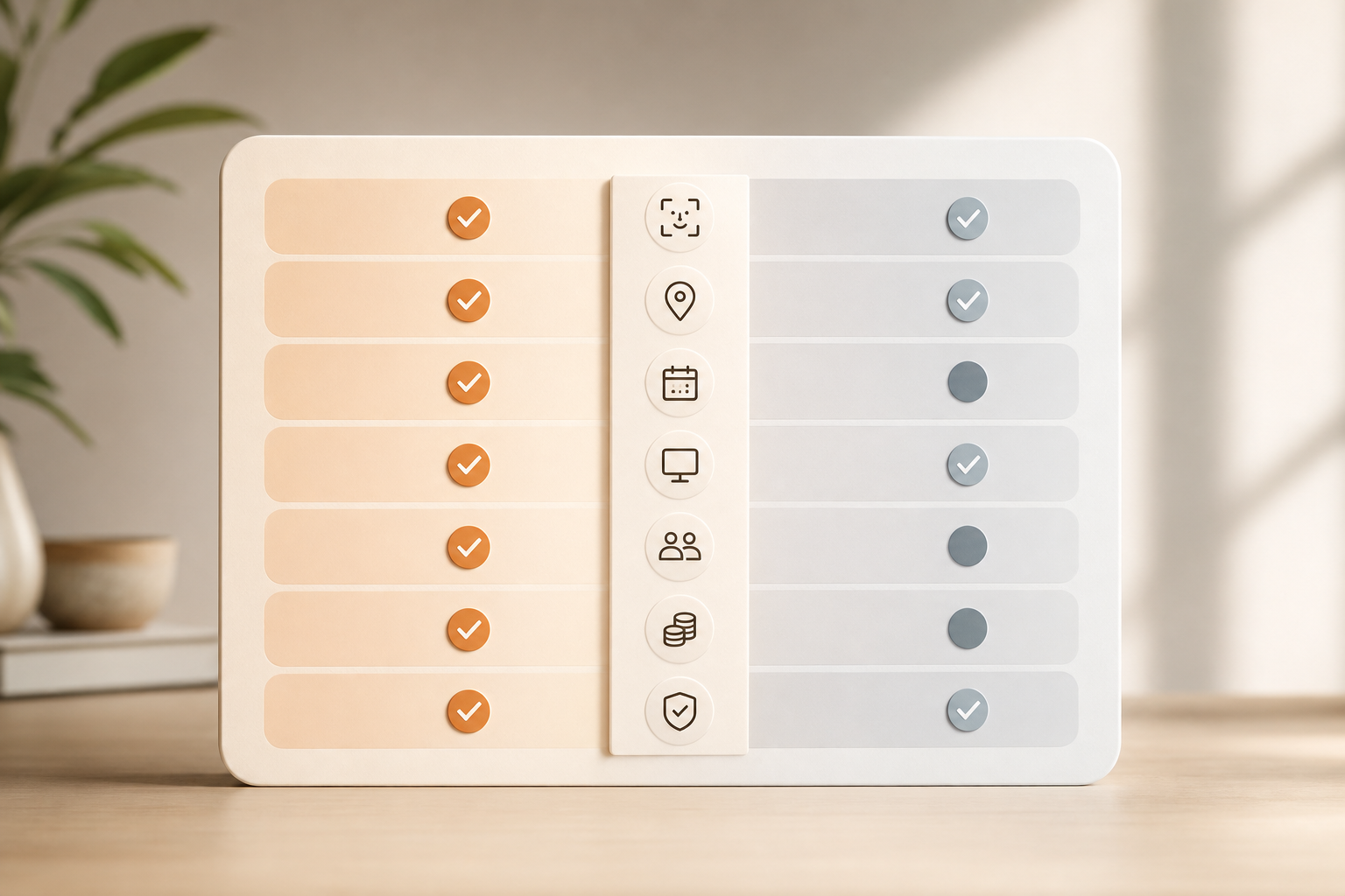 Feature comparison graphic for plant-friendly monitoring