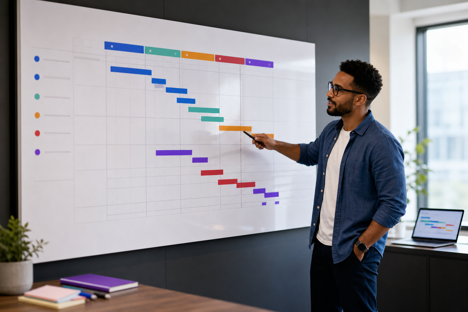 Project planning using hours per month